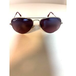 Ray-Ban RB3025 Aviator Sunglasses POLARIZED Purple Gradient Gold 55mm Italy